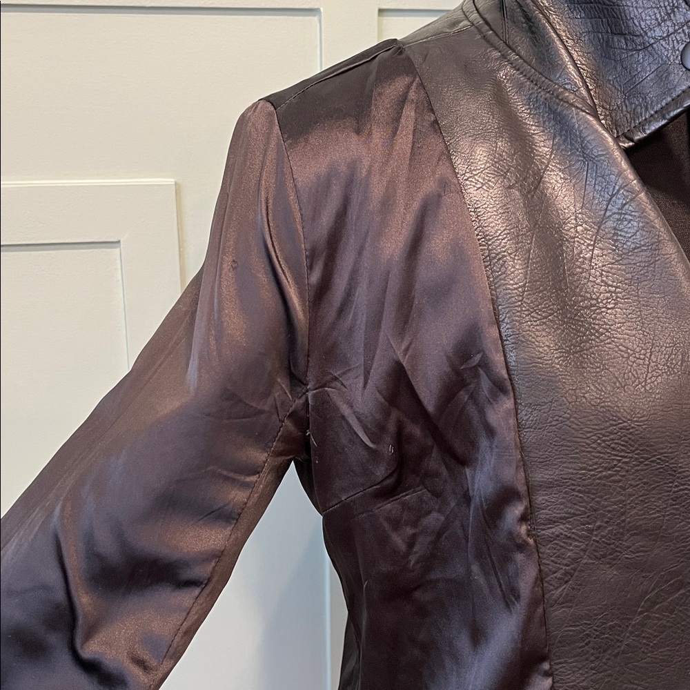 Black Leather (faux) Women's Moto Jacket - Picture 6 of 10